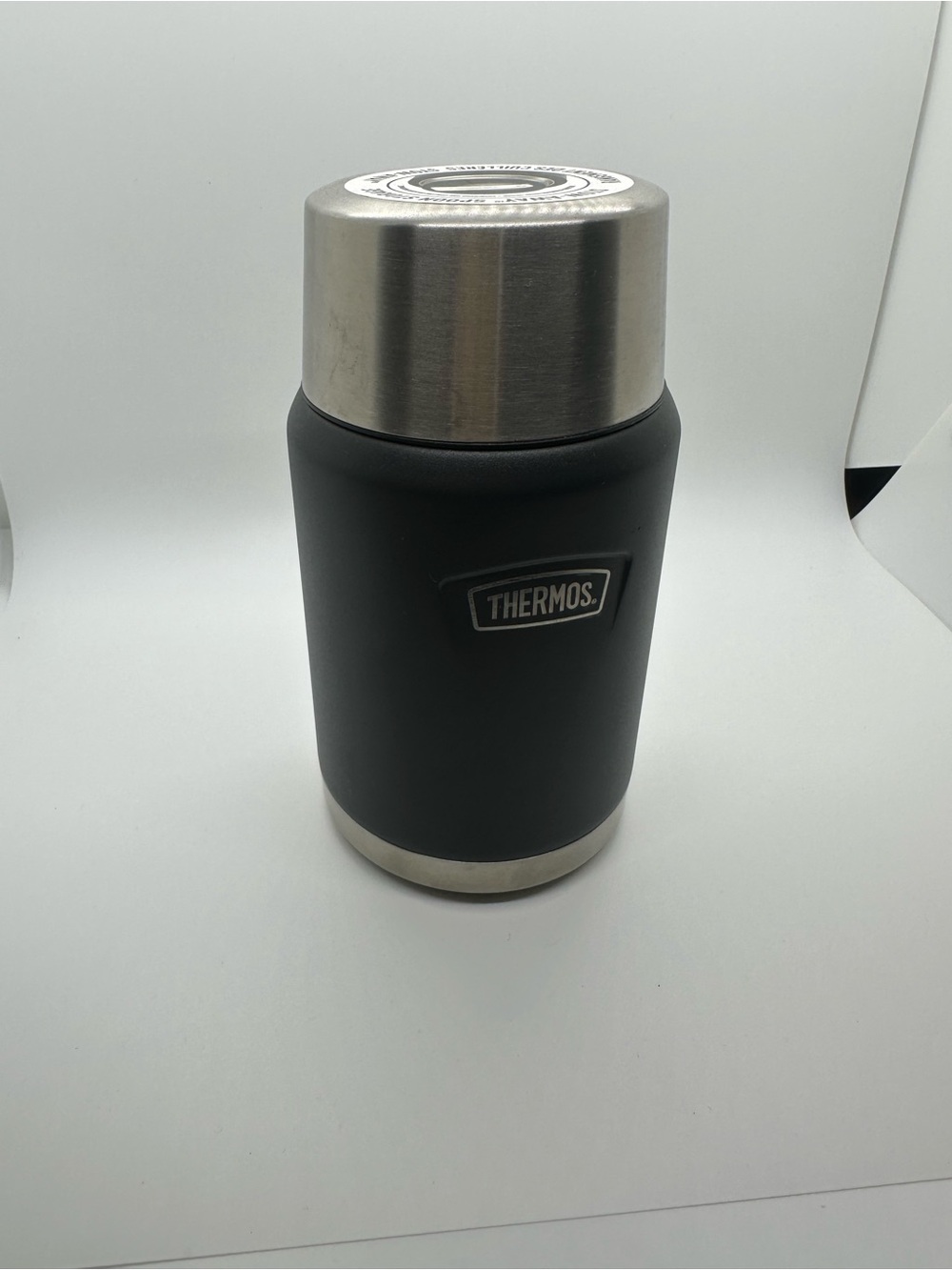 Thermos Black and Silver Vacuum Food Jar
